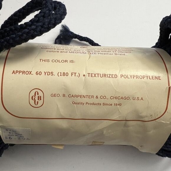 Vintage Heather Braid Macrame Cord 8mm 60 Yds Knotting Weaving Craft Knit Blue - Picture 5 of 5